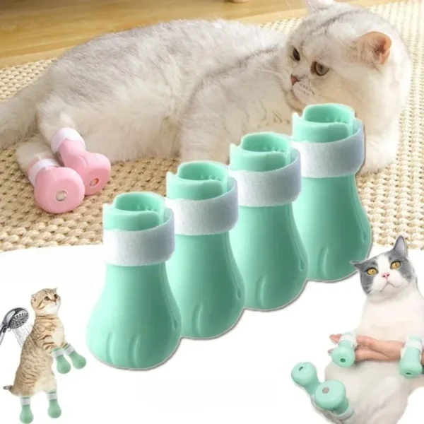 Silicone Anti-scratch Cat Foot Shoes